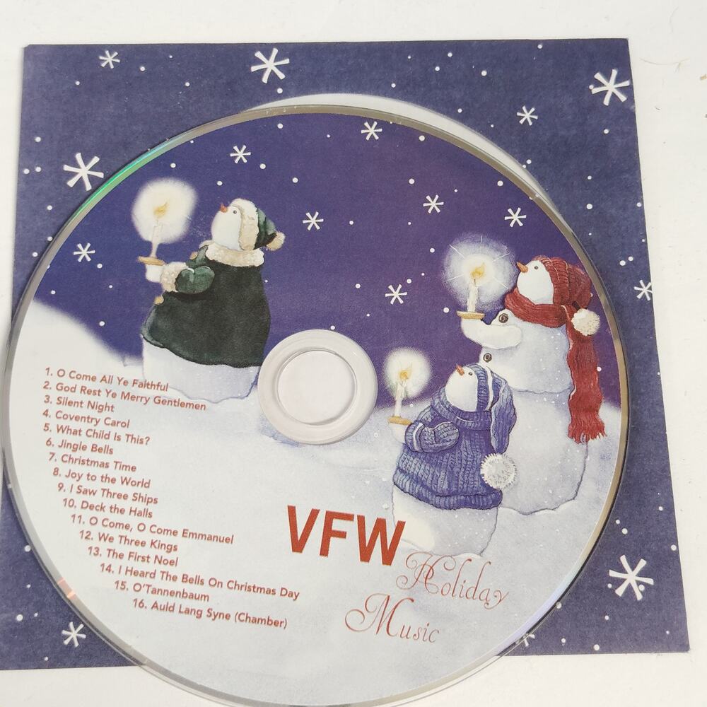 VTG VFW “Holiday Music” CD 16‑Track Promo Snowman Artwork Seasonal Compilation
